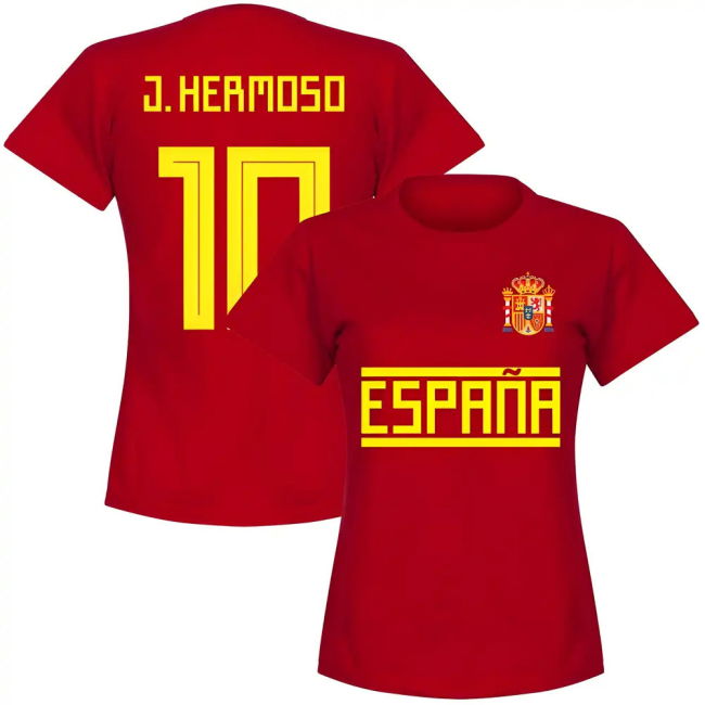 Spain Team Womens J.Hermoso 10 T-shirt - Red