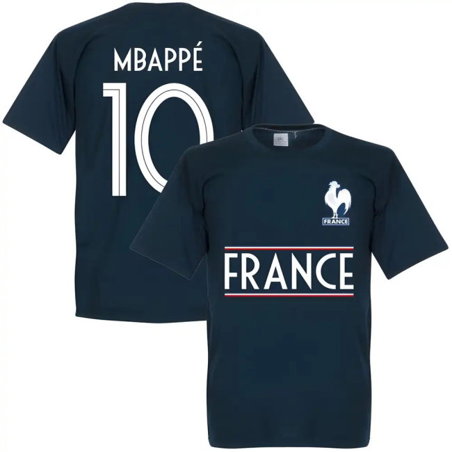 France Mbappe 10 Team T-Shirt - Navy