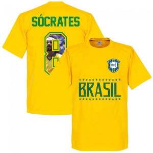 Brazil Socrates 8 Gallery Team T-Shirt - Yellow
