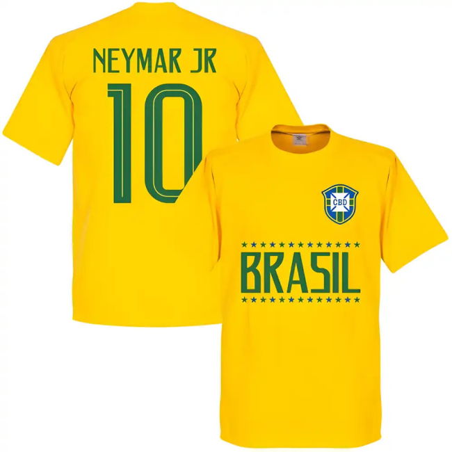 Brasil Neymar Jr 10 Team T-Shirt - Yellow