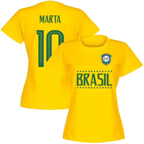 Brazil Team Womens Marta 10 T-shirt - Yellow