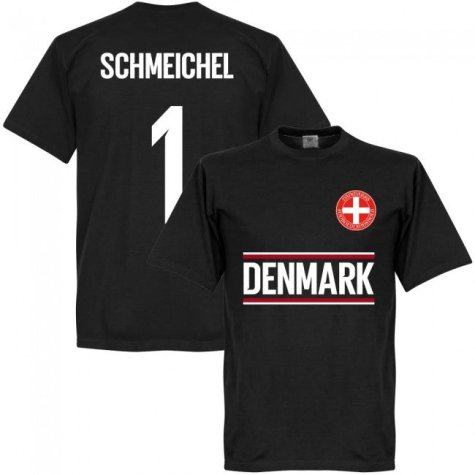 Denmark Schmeichel 1 Team T-Shirt - Black
