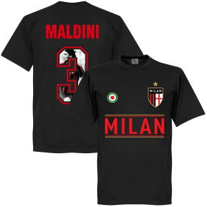 AC Milan Maldini 3 Gallery Team T-Shirt - Black