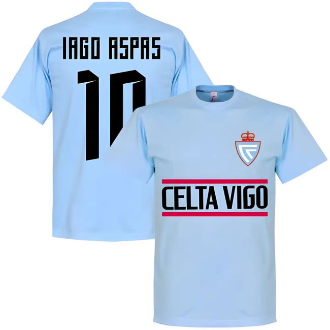 Celta Vigo Iago Aspas 10 Team T-Shirt - Sky
