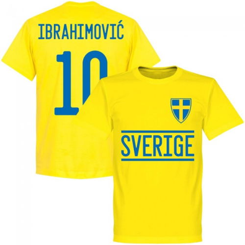 Sweden Ibrahimovic 10 2020 Team T-Shirt - Yellow  Sweden Ibrahimovic 10 2020 Team T-Shirt - Yellow