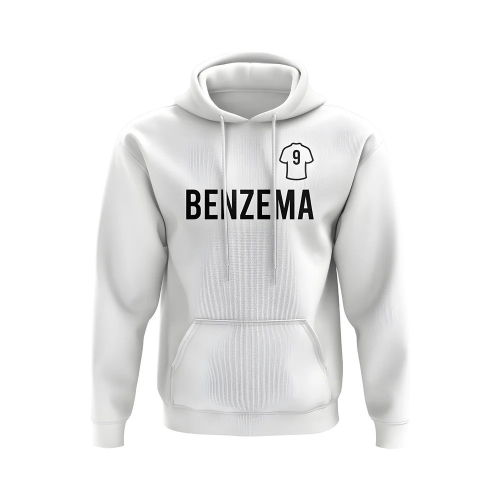 Karim Benzema Real Madrid Number Hoody (White)