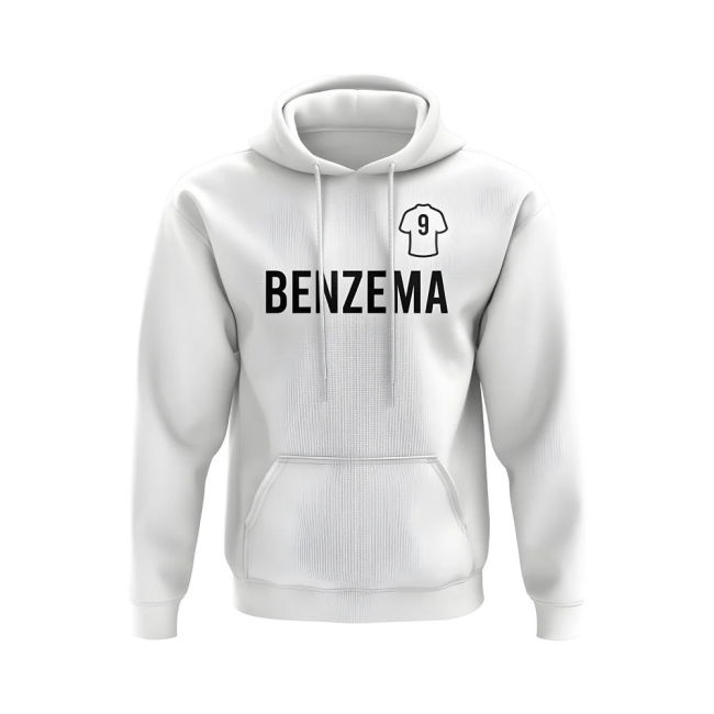 Karim Benzema Real Madrid Number Hoody (White)