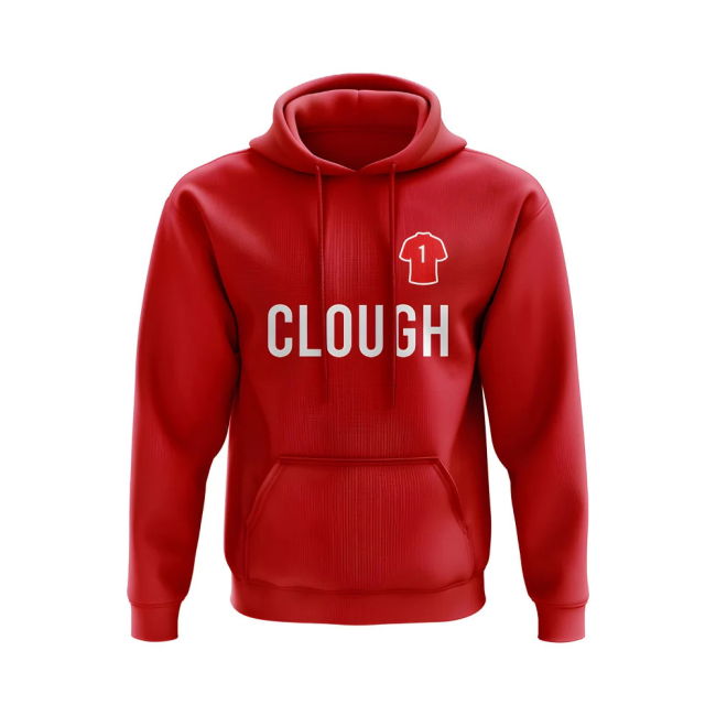 Brian Clough Nottingham Forest Number Hoody (Red)