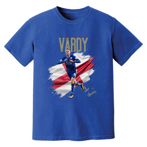 Jamie Vardy Leicester Celebration T-Shirt (Blue)