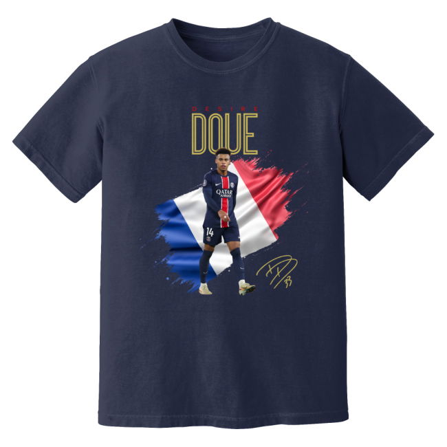 Desire Doue PSG Celebration T-Shirt (Navy)