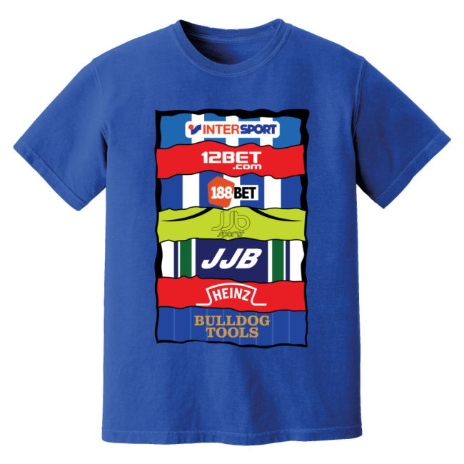 Wigan Sponsor History T-Shirt (Blue)