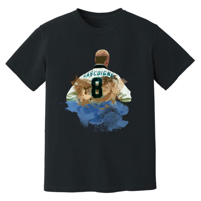 Paul Gascoigne England Art T-Shirt (Black)