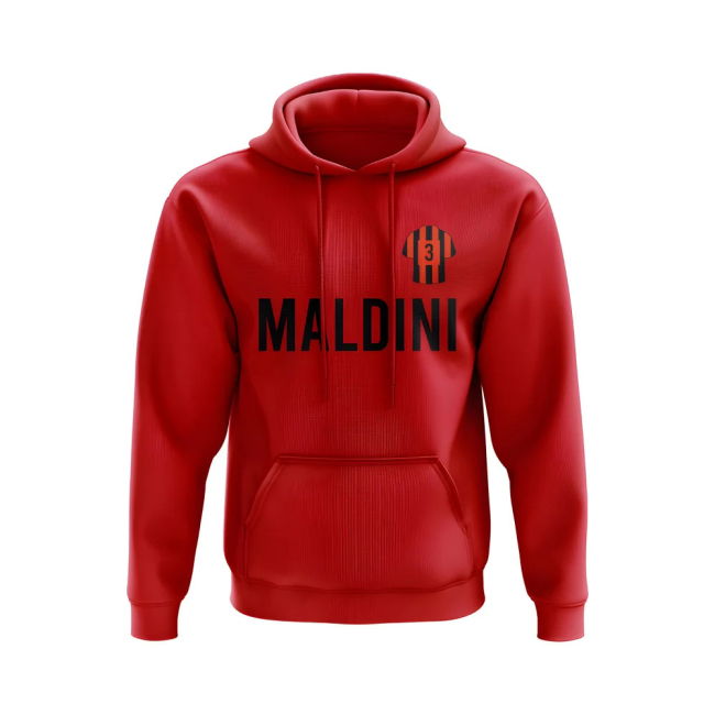 Paolo Maldini AC Milan Number Hoody (Red)