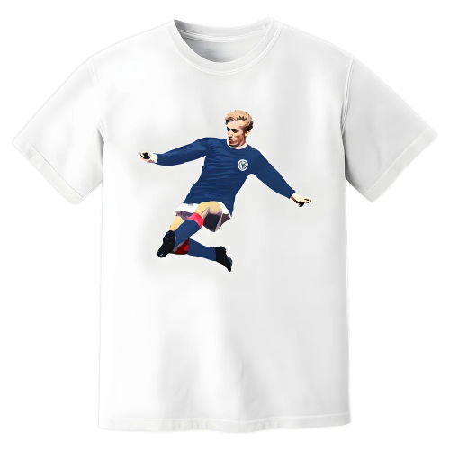 Denis Law Scotland Retro T-Shirt (White)