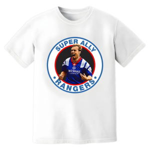 Ally McCoist Super Ally Rangers Retro T-Shirt (White)