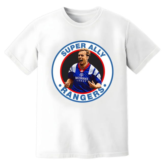 Ally McCoist Super Ally Rangers Retro T-Shirt (White)