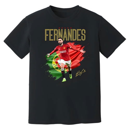 Bruno Fernandes Man United Celebration T-Shirt (Black)