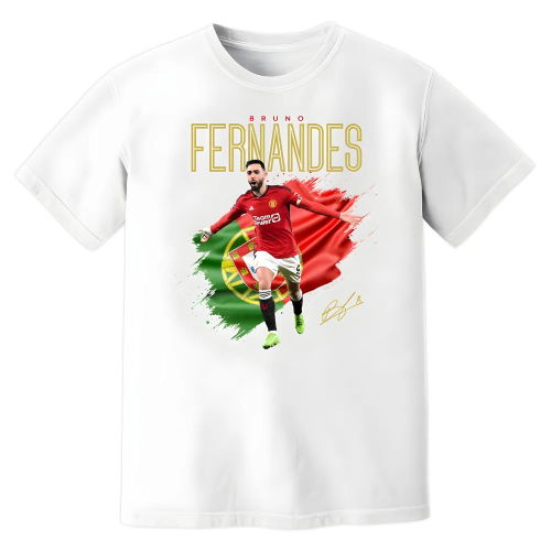 Bruno Fernandes Man United Celebration T-Shirt (White)
