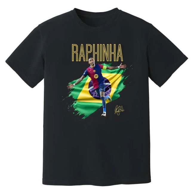 Raphinha Barcelona Celebration T-Shirt (Black)