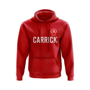 Michael Carrick Man United Number Hoody (Red)