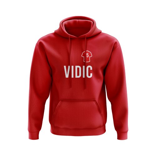 Nemanja Vidic Man United Number Hoody (Red)