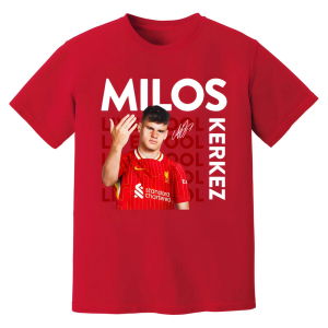 Milos Kerkez Liverpool New Signing T-Shirt (Red)