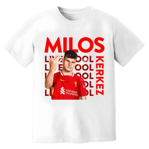 Milos Kerkez Liverpool New Signing T-Shirt (White)