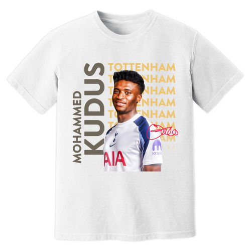 Mohammed Kudus Tottenham New Signing T-Shirt (White)