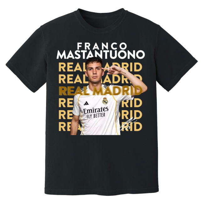 Franco Mastantuono Real Madrid New Signing T-Shirt (Black)