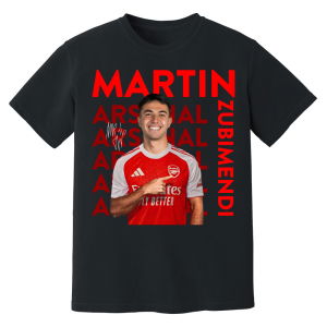 Martin Zubimendi Arsenal New Signing T-Shirt (Black)