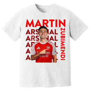 Martin Zubimendi Arsenal New Signing T-Shirt (White)