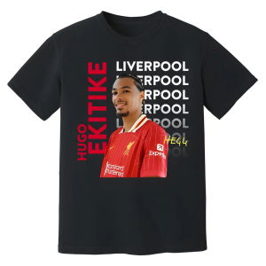 Hugo Ekitike Liverpool New Signing T-Shirt (Black)