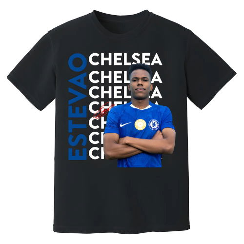 Estevao Chelsea New Signing T-Shirt (Black)