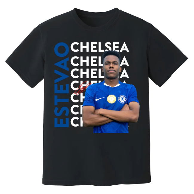 Estevao Chelsea New Signing T-Shirt (Black)