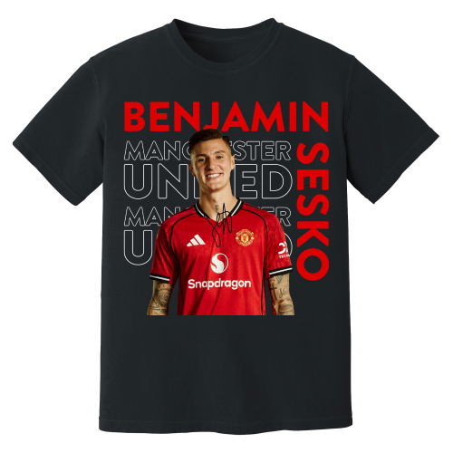 Benjamin Sesko Man United New Signing T-Shirt (Black)