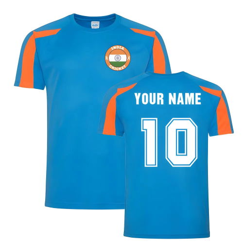 Your Name India Cricket Sports Training Jersey (Blue)