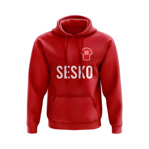 Benjamin Sesko Man United Number Hoody (Red)