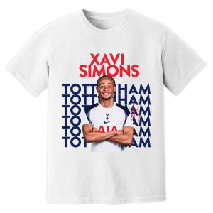Xavi Simons Tottenham New Signing T-Shirt (White)