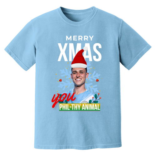 Phil Foden Christmas T-Shirt (Sky)