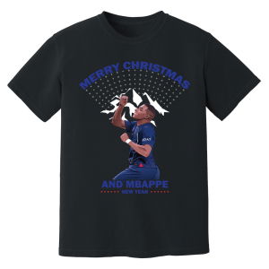Kylian Mbappe Christmas T-Shirt (Black)