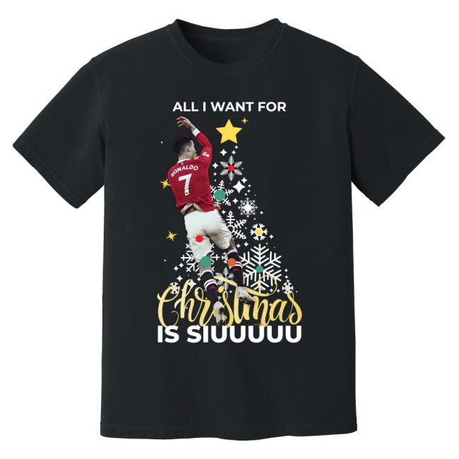 Cristiano Ronaldo Christmas T-Shirt (Black)