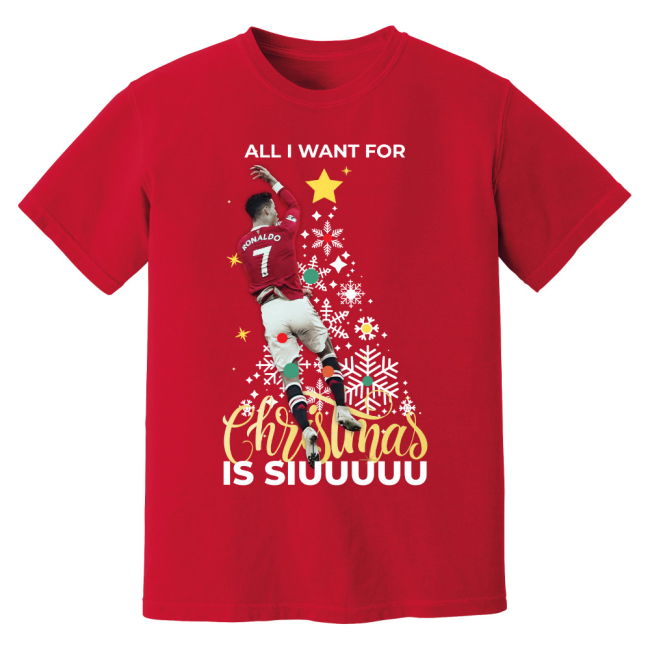 Cristiano Ronaldo Christmas T-Shirt (Red)