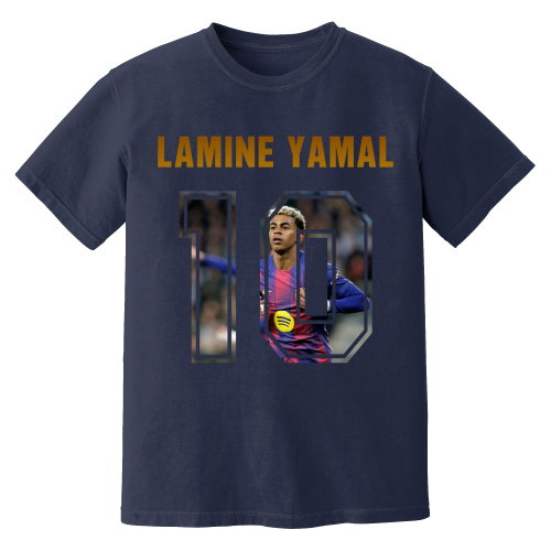 Lamine Yamal Barcelona Name And Number T-Shirt (Navy)