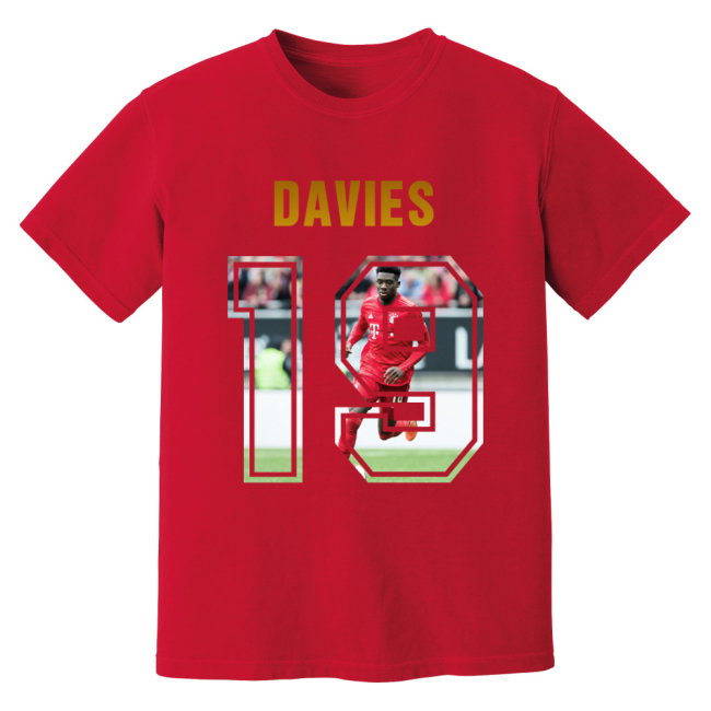 Alphonso Davies Bayern Munich Name And Number T-Shirt (Red)