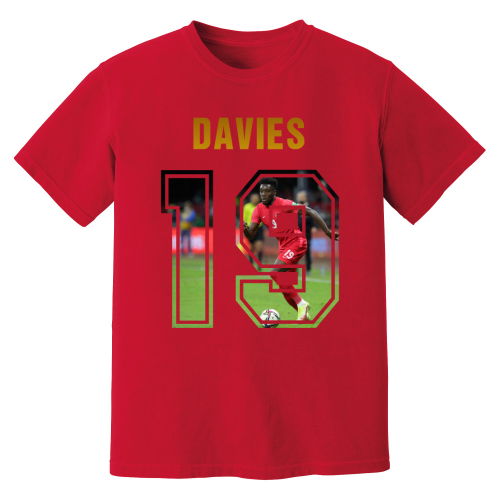 Alphonso Davies Canada Name And Number T-Shirt (Red)