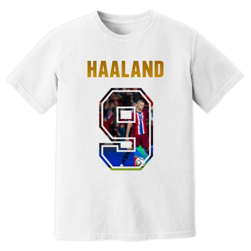Erling Haaland Norway Name And Number T-Shirt (White)