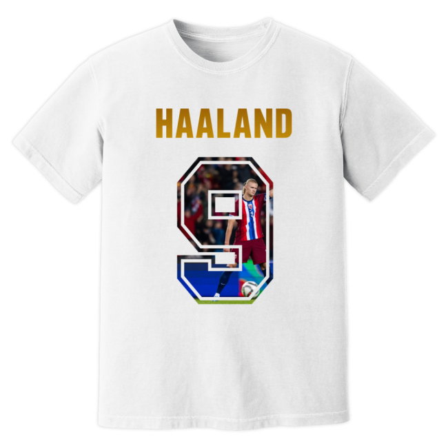 Erling Haaland Norway Name And Number T-Shirt (White)