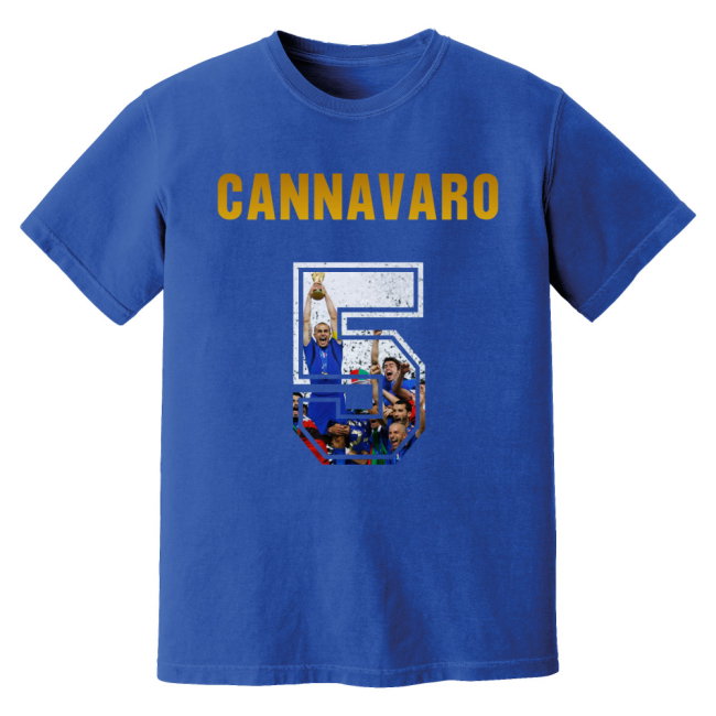 Fabio Cannavaro Italy Name And Number T-Shirt (Blue)