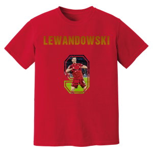 Robert Lewandowski Bayern Munich Name And Number T-Shirt (Red)