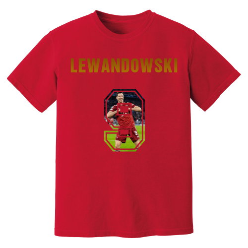 Robert Lewandowski Bayern Munich Name And Number T-Shirt (Red)